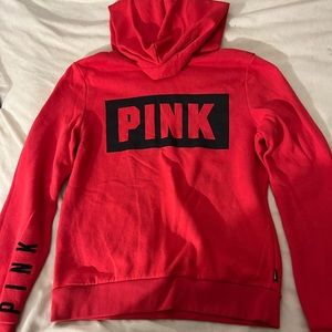 VICTORIAS SECRET PINK Soft Comfy Red Hoodie Size S